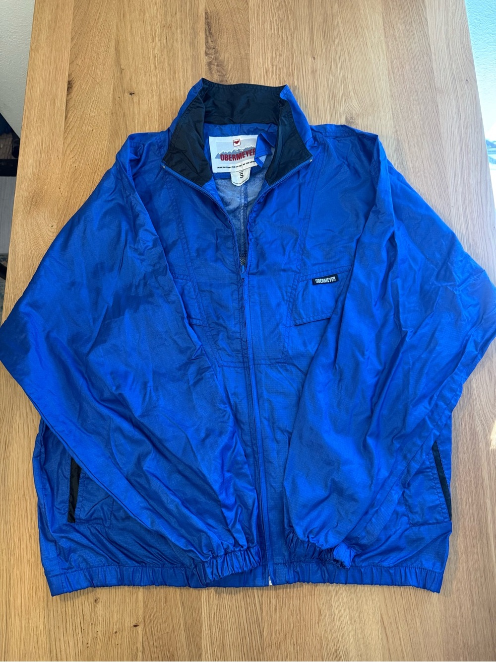 Vintage Obermeyer Men's Blue Windbreaker Jacket